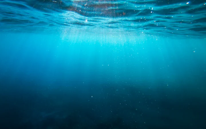 Dark blue ocean water, the setting for Blue Planet III cloudier footage