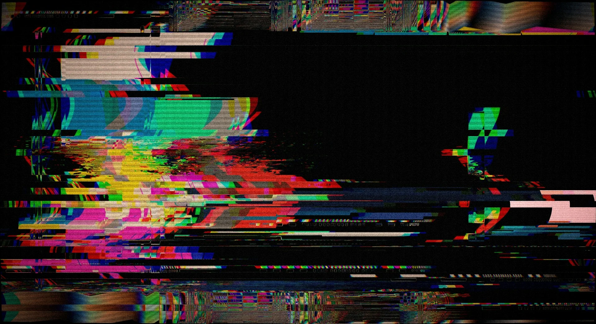 Computer screen with a vivid glitch distortion, illustrating Glitchrupt