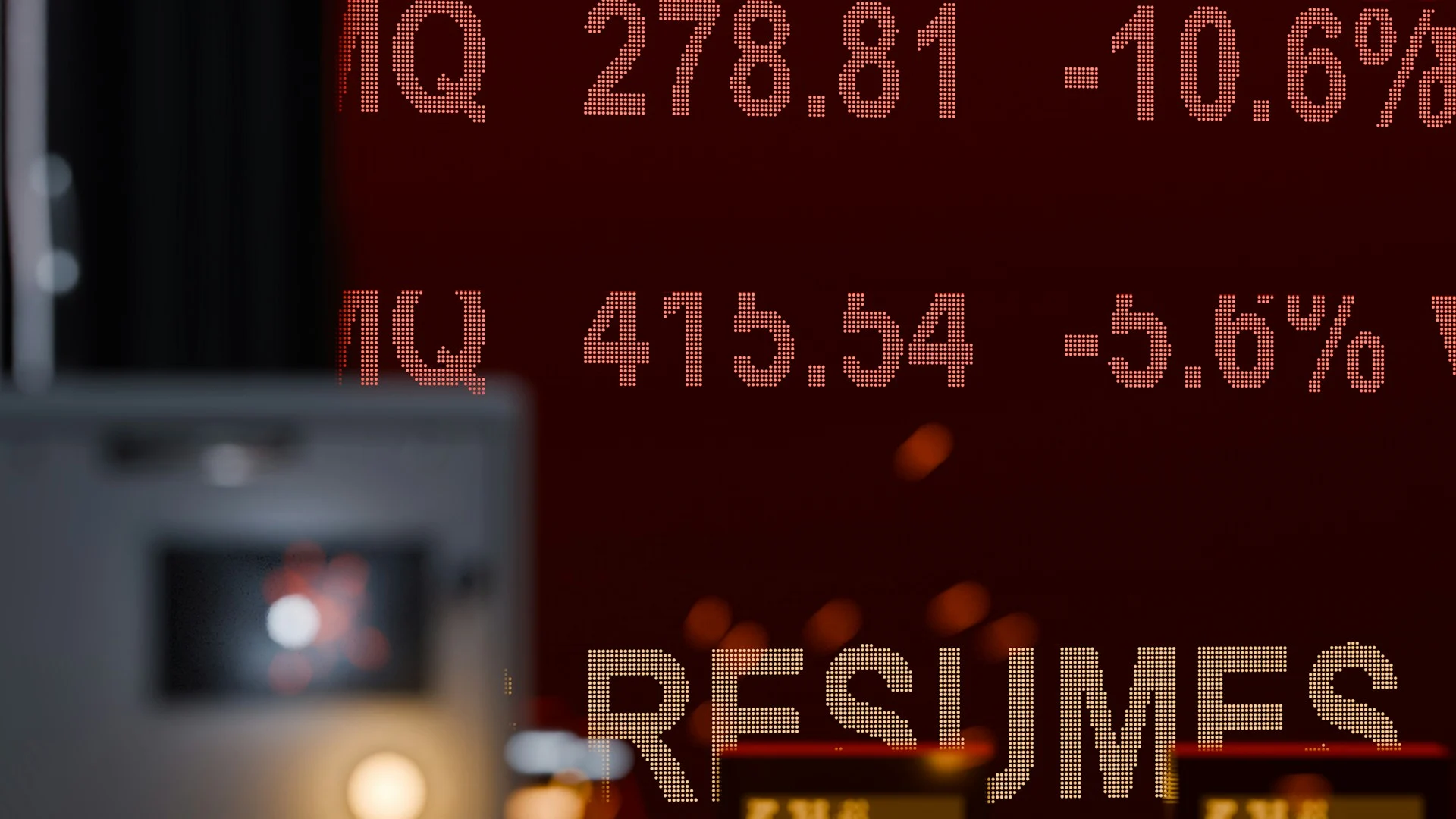 Red stock market screen showing falling prices, illustrating the Netflix stock wipeout