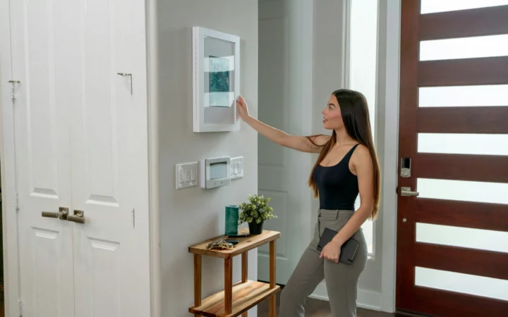 Old iPad as HomeView: a tablet mounted on a wall showing smart home controls